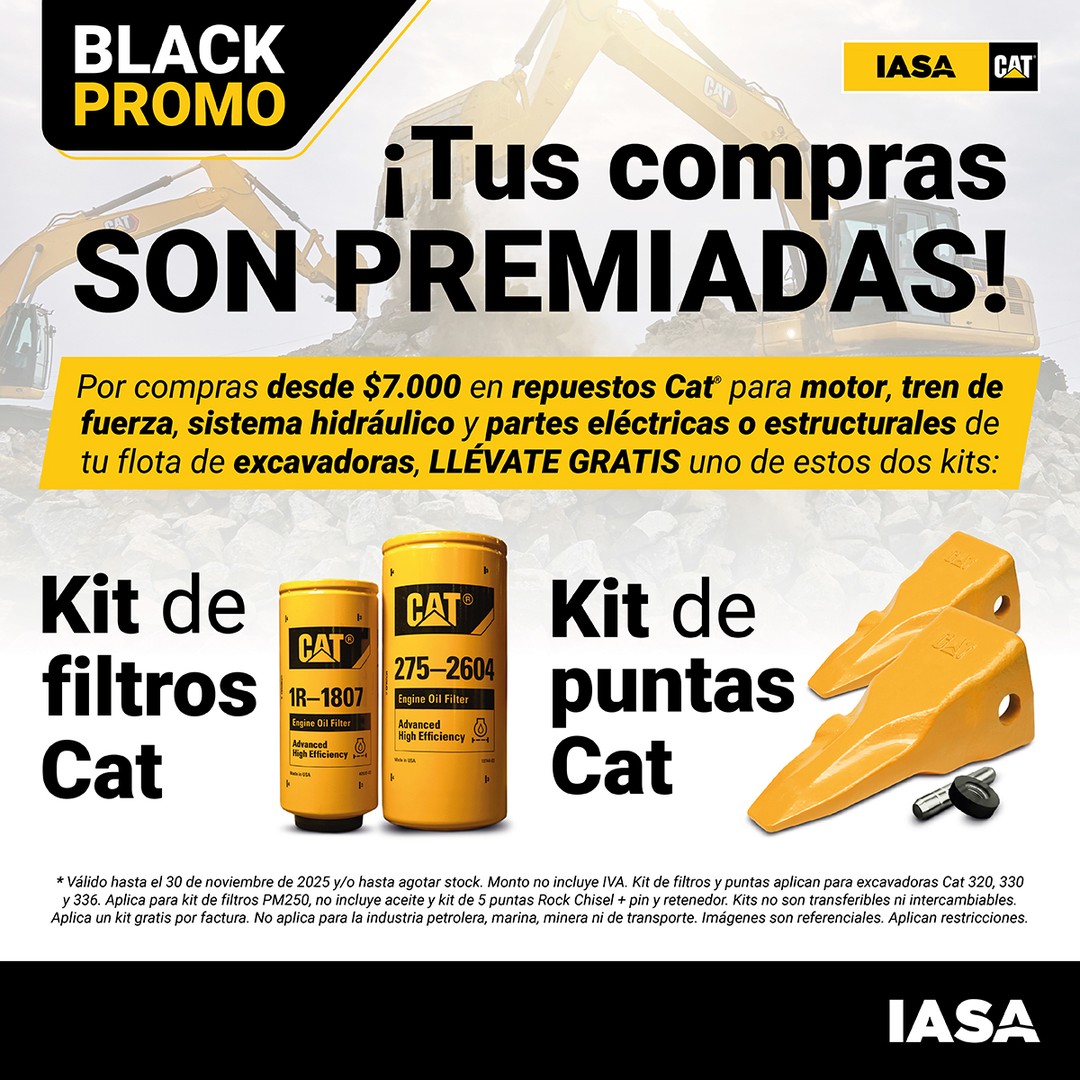 Repuestos Cat Excavadoras: Gana Kits Gratis con IASA