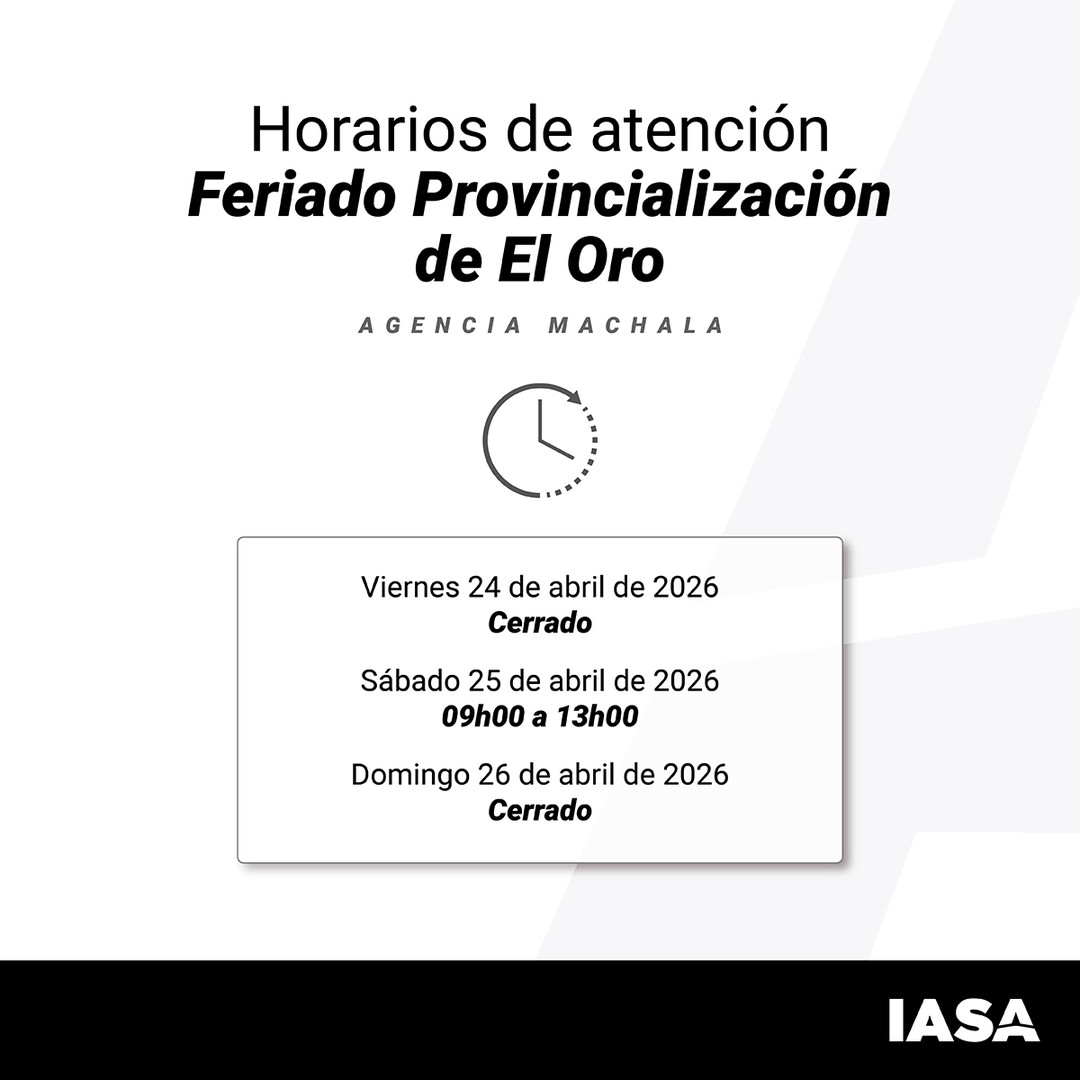 IASA Machala: Horario Feriado El Oro y Repuestos Cat Online 24/7