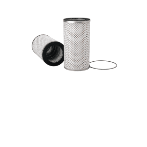 Filtro de aceite Donaldson P550485 dos cartuchos cilíndricos de malla perforada blanca con extremos metálicos y empaque negro