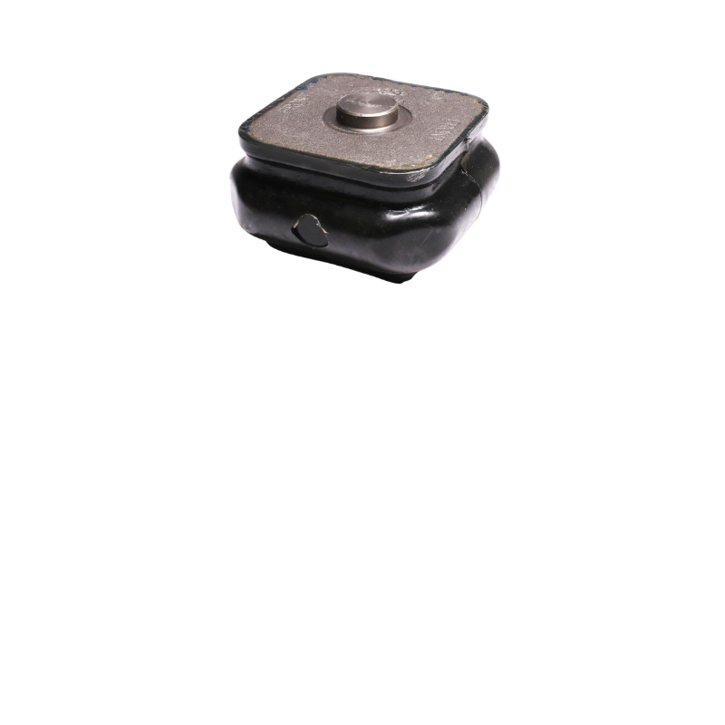 Caucho de suspensión Mack 25125064 bloque cuadrado negro con placa metálica superior y espárrago de fijación