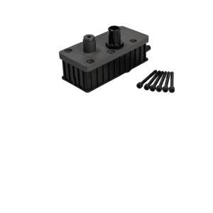 Regulador de presión de frenos de aire 70369132 cuerpo rectangular negro con puertos de conexión y 6 pernos de fijación