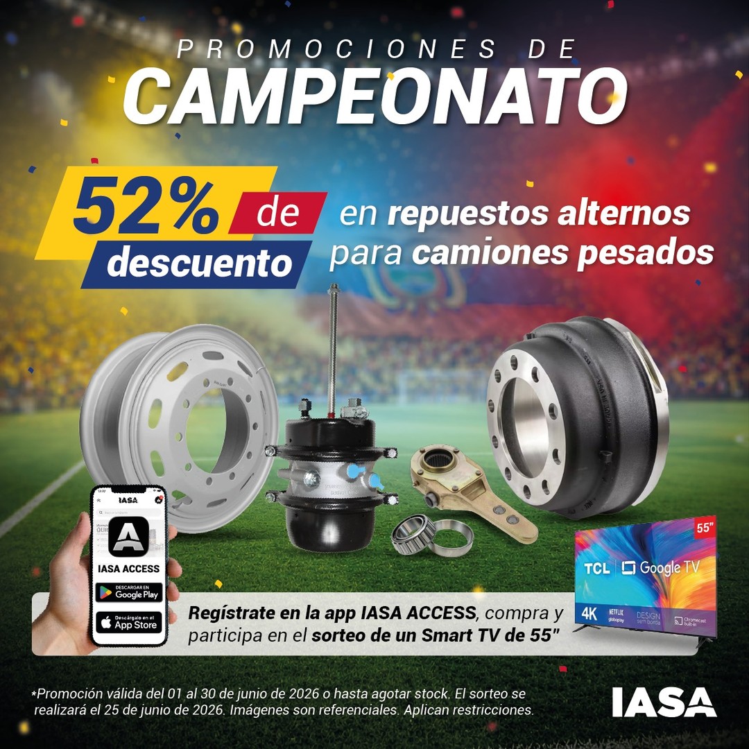 52% DTO Repuestos Camiones Pesados + Smart TV | IASA