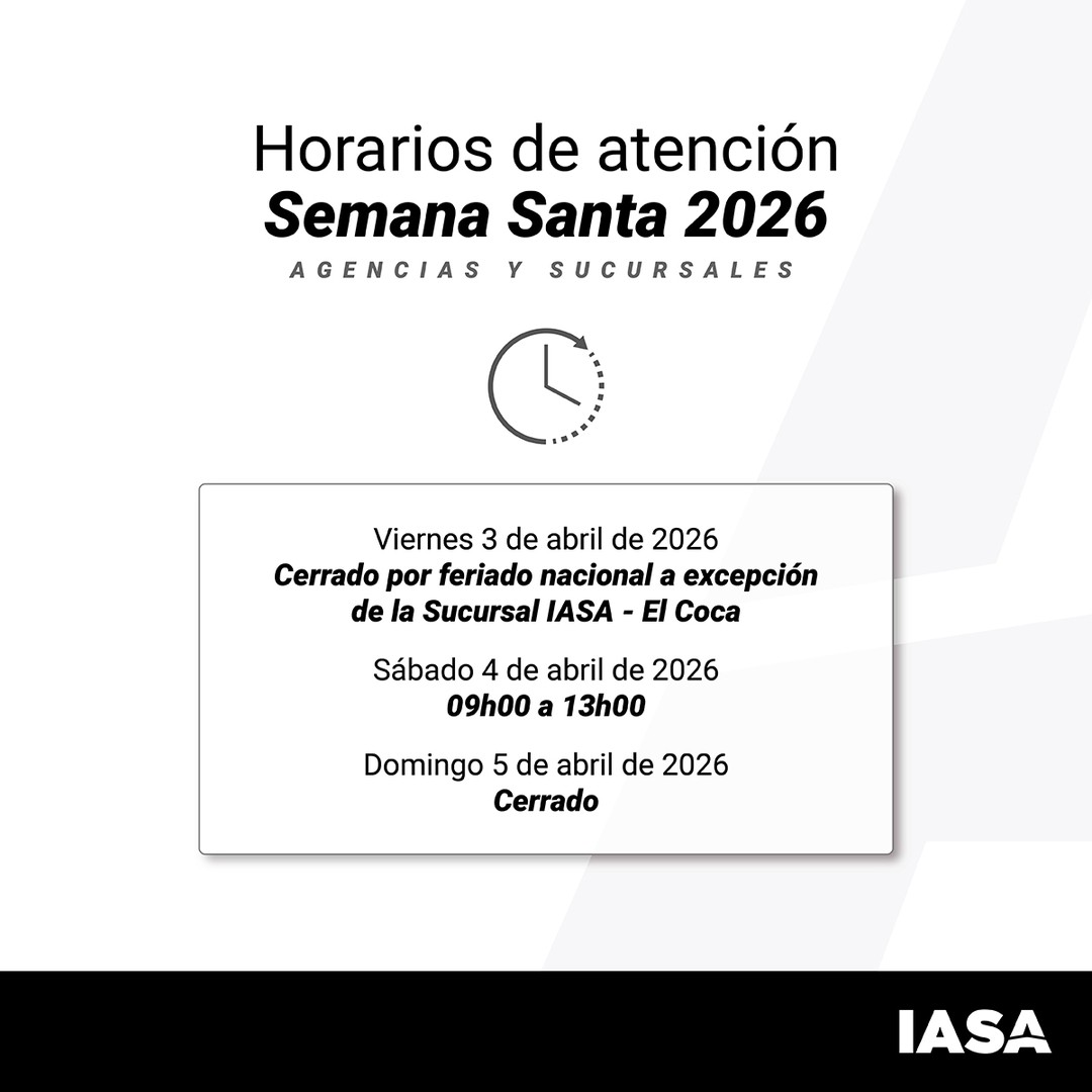 IASA: Horarios Semana Santa 2026 y Excepción El Coca