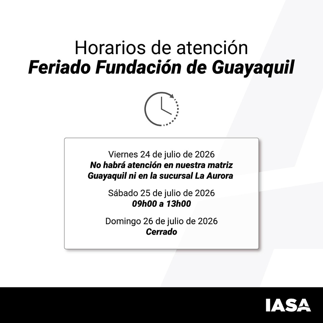Feriado Guayaquil: Horarios de Atención 24 y 25 de Julio