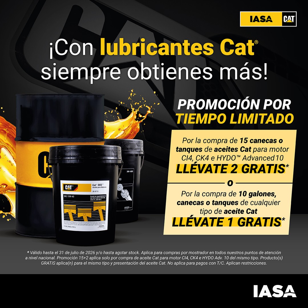 Lubricantes Cat: ¡Promoción 2x1 en Aceites Originales!