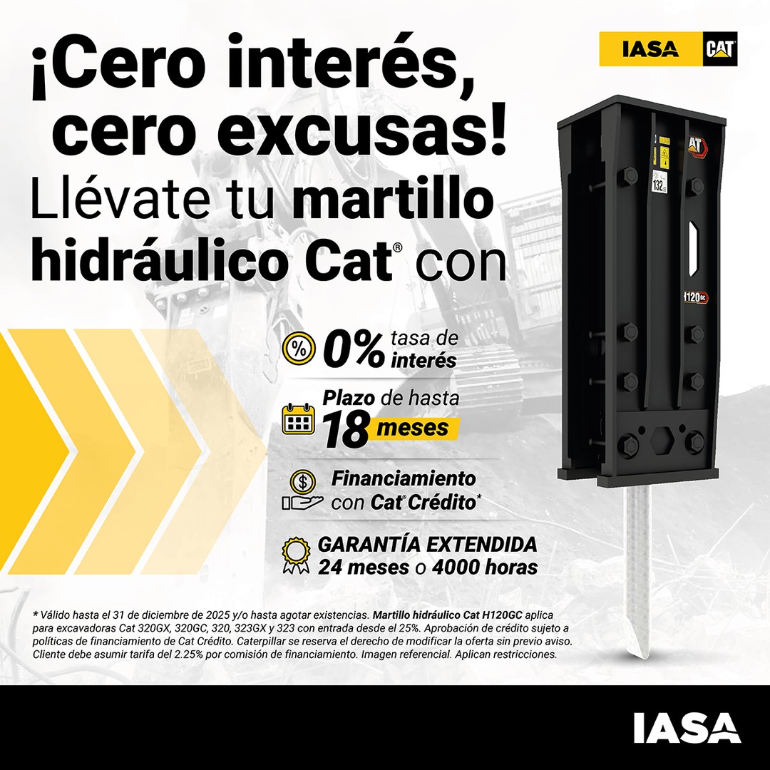 Martillo Hidráulico Cat: 0% Interés y Financiamiento