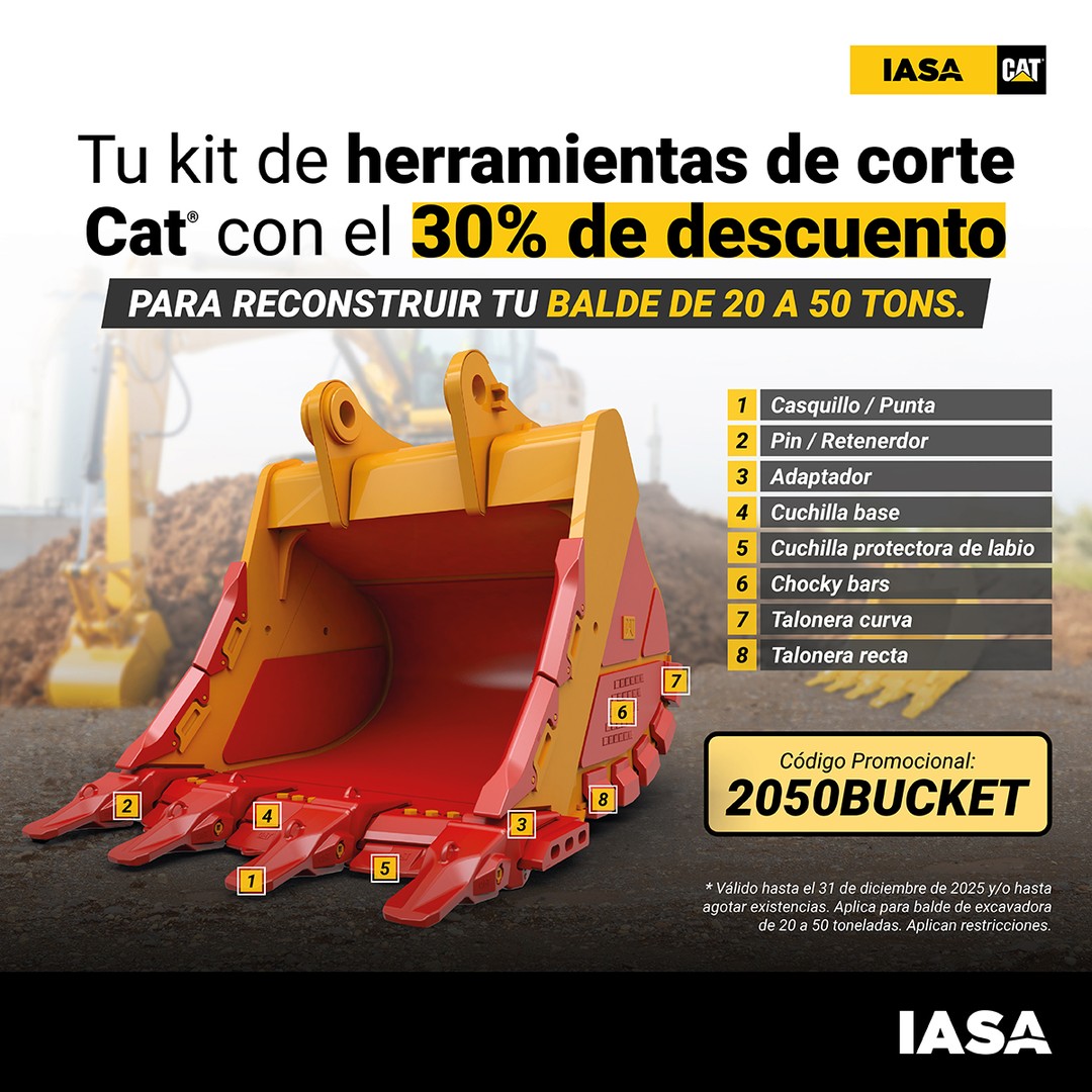 Kit Herramientas de Corte Cat: 30% Dto. Baldes 20-50T