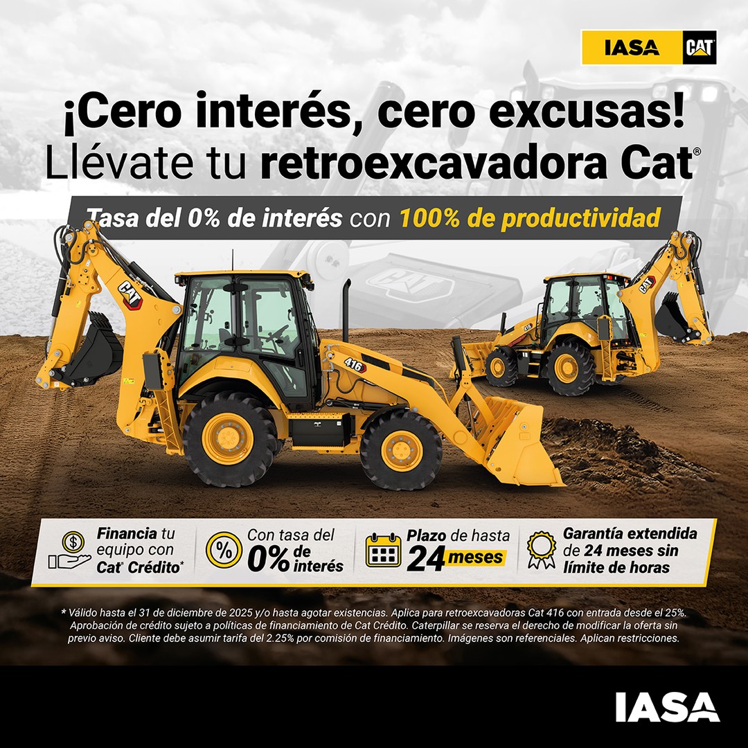 Retroexcavadora Cat 416: 0% Interés y Máxima Productividad