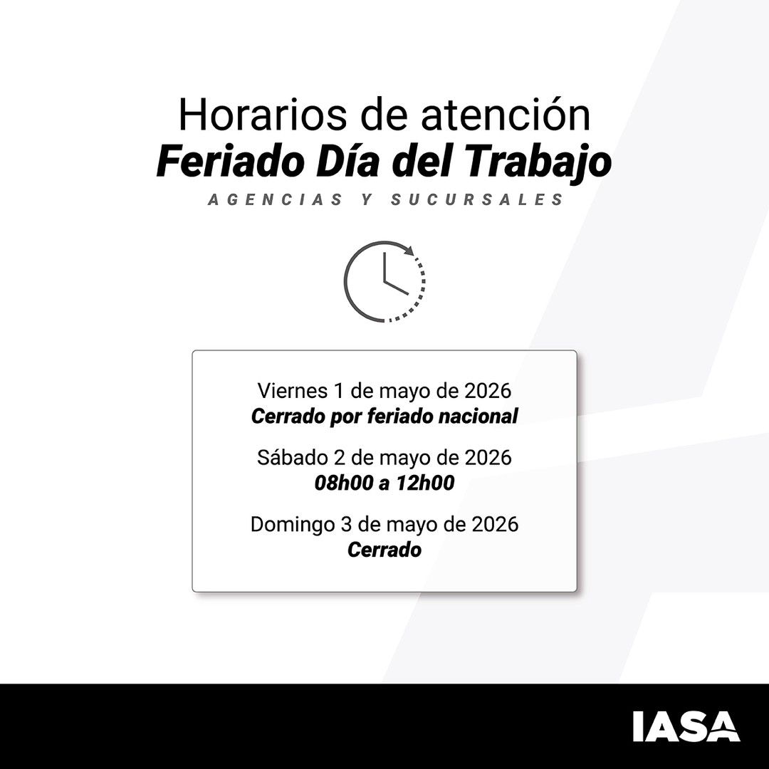 Feriado Día del Trabajo: Cierre IASA y Repuestos CAT Online