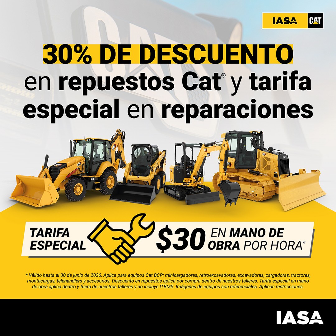 30% Dto. Repuestos Cat y Mano de Obra Especial IASA