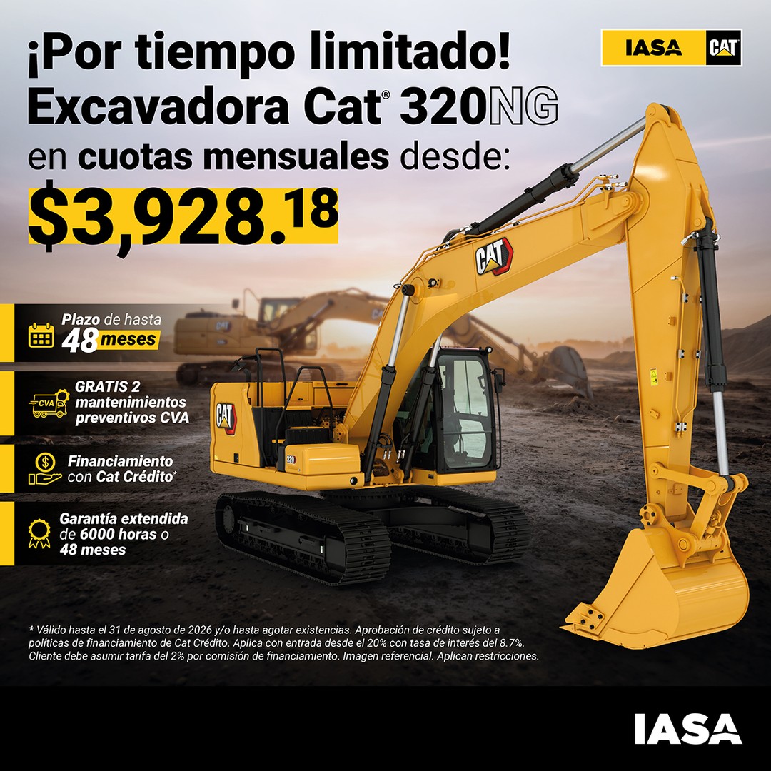 Excavadora Cat 320NG: Oferta Exclusiva con Financiamiento